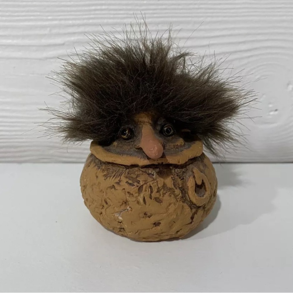 Original Ny Form Troll Handmade From Norway Vintage Troll In Cauldron